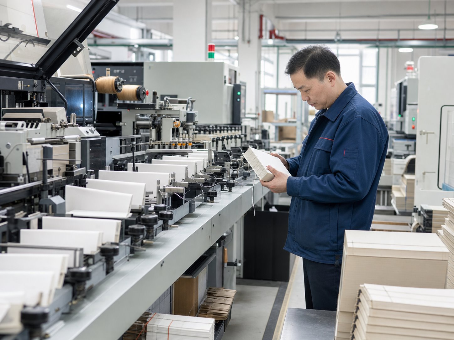 Folding and thread sewing equipment